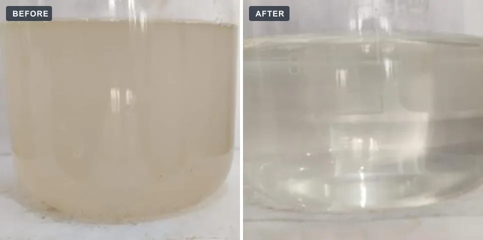 Halal food industrial park: wastewater sample before and after treatment