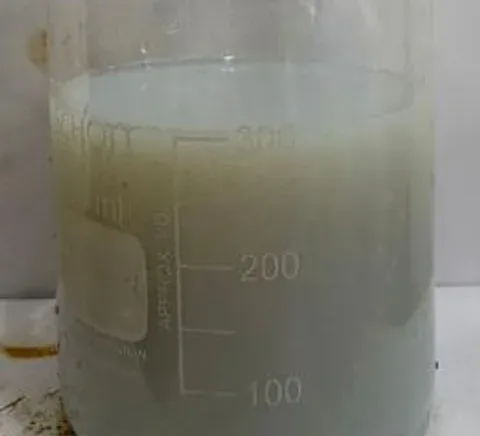 Rubber latex processing plant: wastewater before treatment
